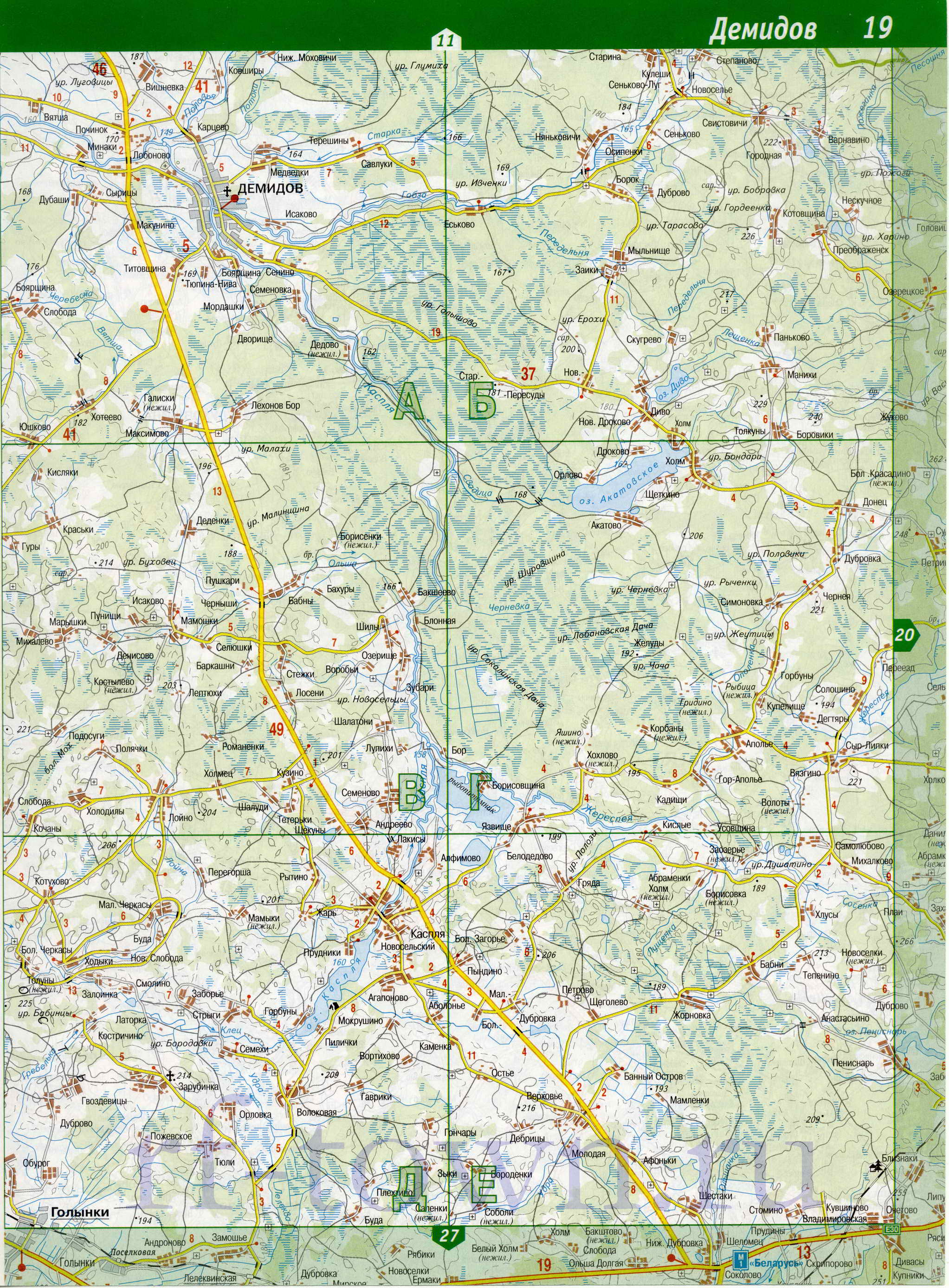 Карта Смоленского района. Подробная карта - Смоленский район, A0 - 